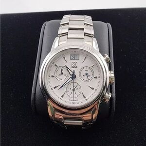ESQ Stainless Steel Chronograph Mens 35mm Watch #E5290 #65 new battery